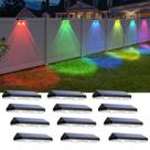 Luzes Solares para Cerca LIANGLOME 12 Unidades RGB Branco Quente IP65 Luzes Solares para Cerca LIANGLOME 12 Unidades RGB Branco Quente IP65