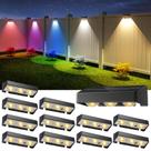Luzes Solares para Cerca NIORSUN 12 Unidades RGB LED à Prova d'Água