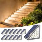 Luzes Solares para Degraus JEJOT à Prova dÁgua Branco Quente 12 Unidades Luzes Solares para Degraus JEJOT à Prova dÁgua Branco Quente 12 Unidades