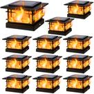 Luzes solares para topo de poste 4x4 para área externa Dynaming, kit com 12 unidades Luzes solares para topo de poste 4x4 para área externa Dynaming, kit com 12 unidades