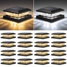 Luzes Solares para Topo de Poste Mlambert, Kit com 16 Unidades, Preto à Prova d'Água