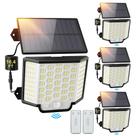 Luzes solares Yolovis 186 LEDs à prova d'água com controle remoto, pacote com 4 Luzes solares Yolovis 186 LEDs à prova d'água com controle remoto, pacote com 4