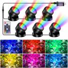 Luzes subaquáticas para lagoas POPOSOAP RGB de 6 cabeças IP68 à prova d'água