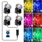 Luzes subaquáticas RGB para lago com 4 cabeças POPOSOAP, IP68 à prova d'água