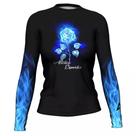 Lycra Surf Blue Flower Feminina Atlética Esportes