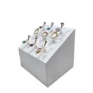 (M-2)Expositor de Piercing Trapézio MÉDIO - 9 PINOS DE PLASTICO - BRANCO