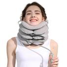 Maca de pescoço com cinta cervical, dispositivo de tração cervical, ferramenta de alívio do pescoço, cinta cervical inflável ajustável, descompressão de pescoço de uso doméstico, nova tecnologia, tecido respirável lavável e resistente à cor (cinza)