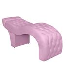 Maca Estética Curva Estofada Capitonê Para Salão Sobrancelha Cílios Veludo Rosa Chiclete