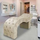 Maca Estética Estofada Reclinável Ergonômica Veludo Vanessa Bege Maca Estética Estofada Reclinável Ergonômica Veludo Vanessa Bege