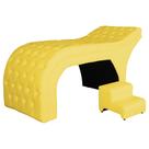Maca Estofada Estética Capitonê 60 cm Suede Amarelo - FM Maca Estofada Estética Capitonê 60 cm Suede Amarelo - FM