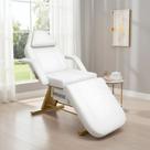 Maca Fixa Estética Reclinável Cor Branca Com Dourado luxo