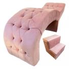 Maca para Estética Luxo Rose Veludo Capitone Estofados com Escadinha Boutique BK