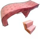 Maca para Estética Luxo Veludo Rosa com Capitone e Capa de Proteção e Escadinha Cintatex