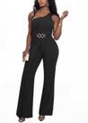 Macacão acelyn Elegant para mulheres Dressy One Shoulder Black M