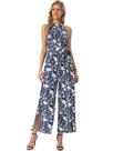 Macacão Allegra K casual sem mangas com padrão boho feminino azul Macacão Allegra K casual sem mangas com padrão boho feminino azul