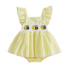 Macacão Amnnchya Baby Girl Cute Bee Summer Yellow 3-6M
