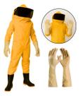 Macacão Apicultor Antiferroada Roupa De Proteção Com Luva Látex