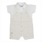 Macacão Bebe Curto Menino Sarja / Malha Linho - Sonho Mágico Tamanho:GCor:Bege