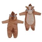 Macacão Bebê Divertido Inverno Pelúcia Caramelo Cavalo