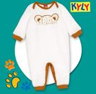 Macacão Bebê em Malha Carneirinho bem quentinho Urso Kyly