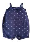 Macacão Bebê Feminino Curto Alcinha Ancora Piu Blu