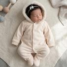 Macacão Bebê Fofo Plush com Capuz Peluciado Roupa Inverno Quentinha RN Presente Bebê