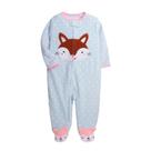 Macacão Bebê Footed Quentinho - Micro Polar de Raposa - Tamanho RN-12M