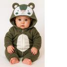 Macacão bebê infantil quentinho inverno com pezinho