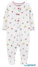 Macacão Bebê Menina Carter's Malha Floral com pé Branco