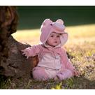 Macacão Bebê Menina Divertido Pelúcia Inverno Porco Macacão Bebê Menina Divertido Pelúcia Inverno Porco