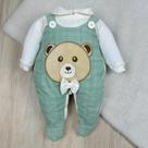 Macacão bebê menina e menino jardineira com laço bordado confortável Macacão bebê menina e menino jardineira com laço bordado confortável