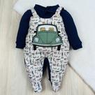 Macacão bebê menina e menino jardineira com laço bordado confortável Macacão bebê menina e menino jardineira com laço bordado confortável