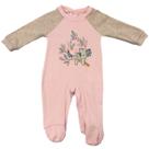 Macacão Bebê Menina Estampa Koala com Manga Listrada Rosa Macacão Bebê Menina Estampa Koala com Manga Listrada Rosa