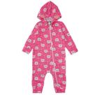 Macacão Bebê Menina Longo Inverno moletom Flanelado Punhos Ziper Capuz interativo 3D Roupa Frio Feminina tamanhos P M G Enxoval Atacado