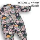 Macacão Bebê Menina Molecotton Estampa Ratinha Preto Upi Uli