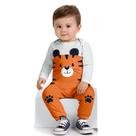 Macacão Bebê Menino Kyly em Cotton Estampa Tigre na cor Cinza Tamanho:G