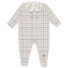 Macacão Bebê Menino Off White Xadrez Ovelha Mini &amp Co