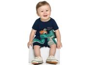 Macacão Bebê Menino Verão Estampa Interativa Jacaré- Rei Rex