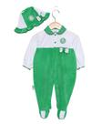 Macacão Bebê Palmeiras Plush Com Gorro Feminino Oficial