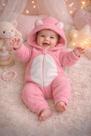 Macacão Bebê Soft Menino Menina Inverno Quentinho Capuz Zíper RN ao 3 Roupa de Frio Peluciado