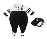 Macacão Bebê Vasco Longo Plush Com Boné Oficial Macacão Bebê Vasco Longo Plush Com Boné Oficial