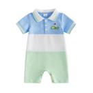 Macacão BemeyourBBS Newborn Baby Boy Golf de manga curta azul