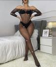 Macacão Body Feminino em Trama Arrastão de Alta Elasticidade Premium