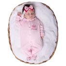 Macacão Com Faixa De Cabelo Menina Manga Longa Pequena Princesa Rosa 02 Peças Macacão Com Faixa De Cabelo Menina Manga Longa Pequena Princesa Rosa 02 Peças