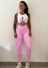 Macacão com Legging de Coração Rosa e Top Branco com Zero Transparência