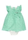 Macacão Curto Bebê Feminio Verde Anjos Baby