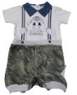 Macacão Curto Bebê Menino Bordado Le Bhua / Paraiso 13743 Macacão Curto Bebê Menino Bordado Le Bhua / Paraiso 13743