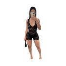 Macacão Curto Feminino De Renda Com Decote V Profundo Transparente Sem Mangas Ajustado Estilo Macacão Curto Feminino De Renda Com Decote V Profundo Transparente Sem Mangas Ajustado Estilo