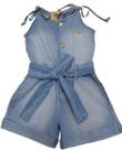 Macacão Curto Jeans Luxo Menina Estonado Verão Katita 26133