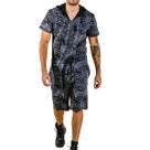Macacão Curto Masculino Estampa Folhagens C/ Elastano Pargan